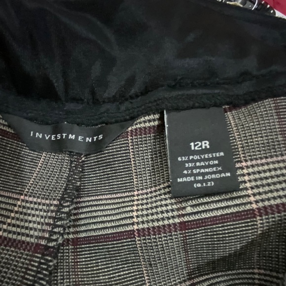Investments pull on Pants slacks sz 12 Regular Plaid EUC - Picture 3 of 3